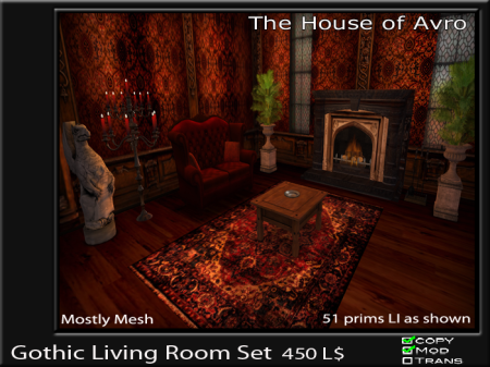 gothic living room set